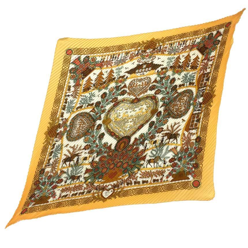 美品　エルメス　スカーフ　プリーツカレ　Decoupages　aq10483 美品 HERMES エルメス スカーフ プリーツカレ90 Decoupages