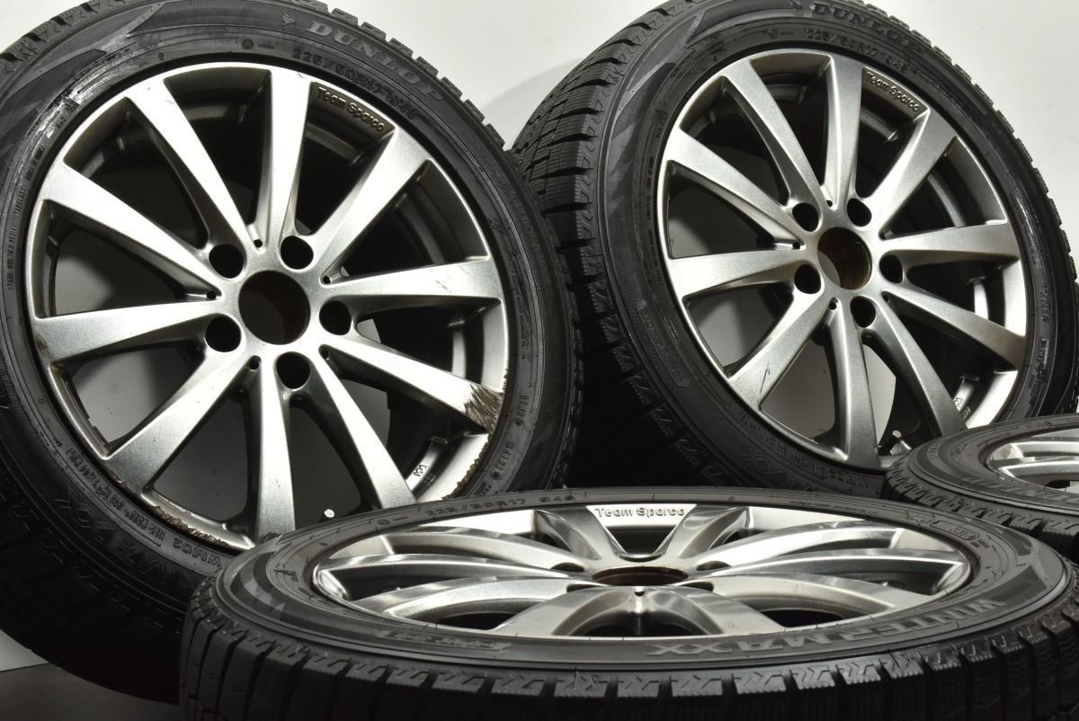 バリ溝 チームスパルコ 17in 7.5J 40 PCD120 ダンロップ ウィンターマックスWM02 225 50R17 BMW F30 3シリーズ F32 4シリーズ