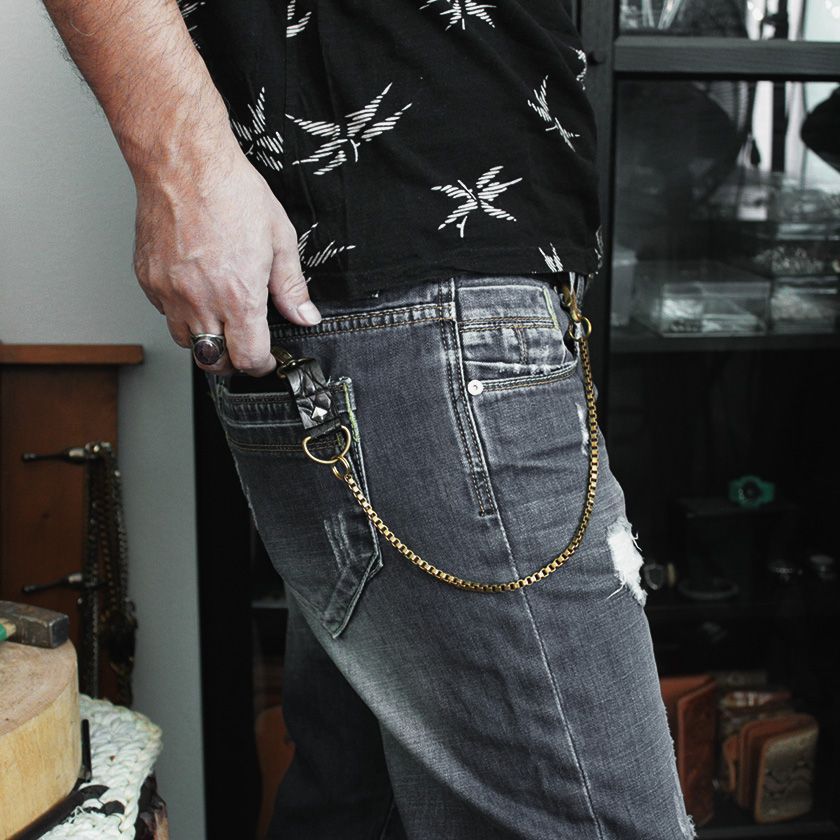 ウォレットチェーン クロコダイルレザーループ