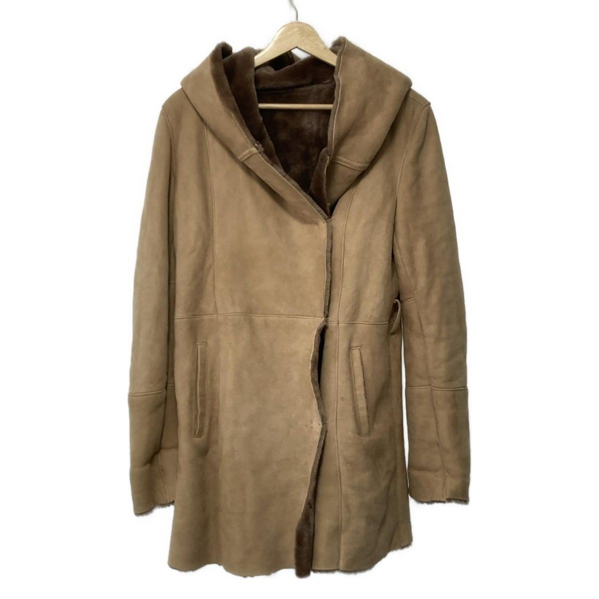 Skin Valley スキンバレー コート サイズ36 S レディース - ライトブラウン×ブラウン 長袖 ムートン 冬