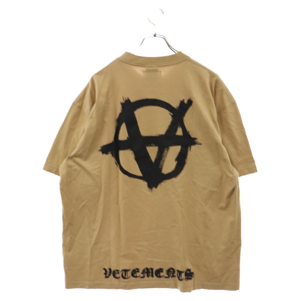 VETEMENTS アナーキーロゴ Tシャツ ベージュ VETEMENTS (ヴェトモン) DOUBLE ANARCHY LOGO S/S TEE UE63TR501C