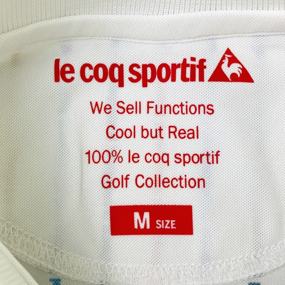 サイズ：M LE COQ GOLF ルコックゴルフ 半袖ポロシャツ 総柄 ホワイト