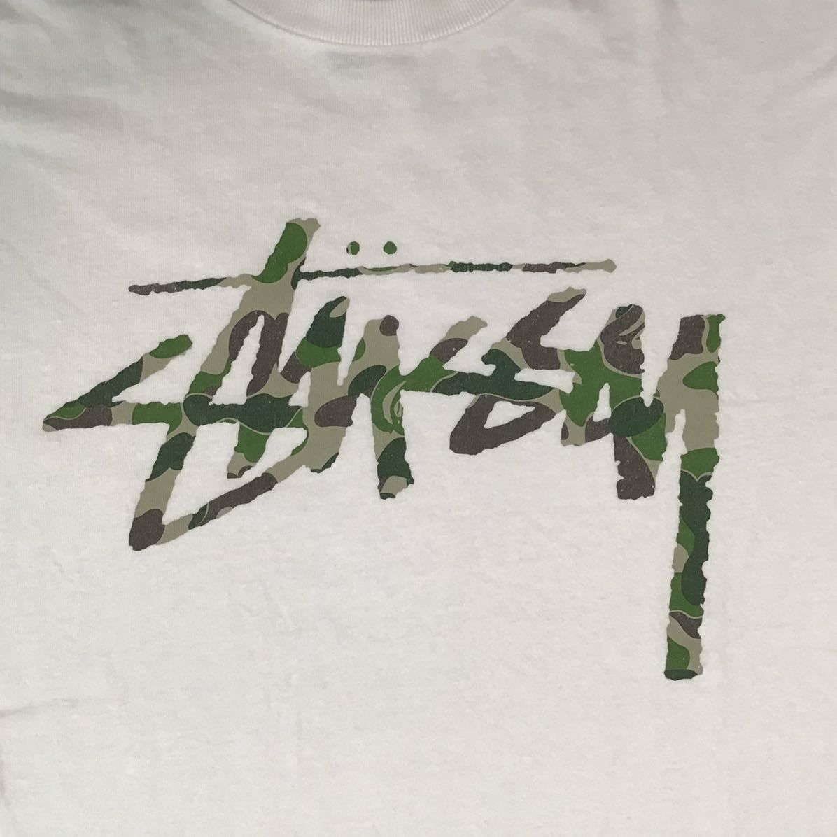 BAPE × STUSSY 30周年記念 Tシャツ Sサイズ ABCカモ green a bathing 