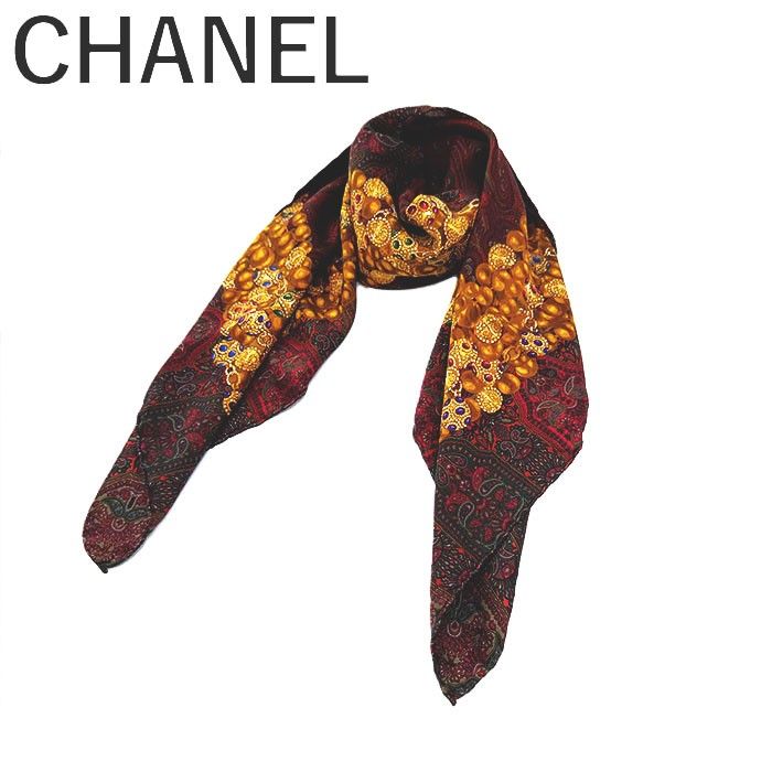 シャネル CHANEL 注文 スカーフ ペイズリー柄 おしゃれ シルク ダーク