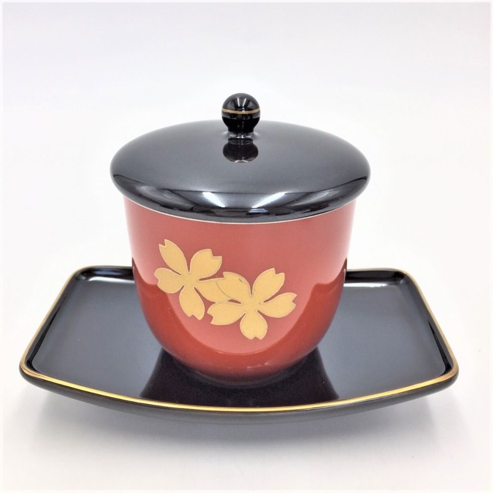 深川製磁 ふかがわせいじ 食器 深川製磁 茶托付煎茶碗揃 金彩桜 蓋付