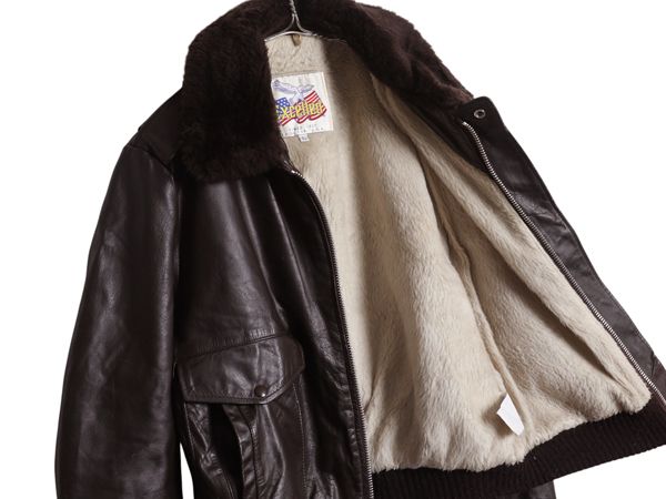 お得なクーポン配布中!】 80s USA製 EXCELLED G-1 タイプ 本革 レザー