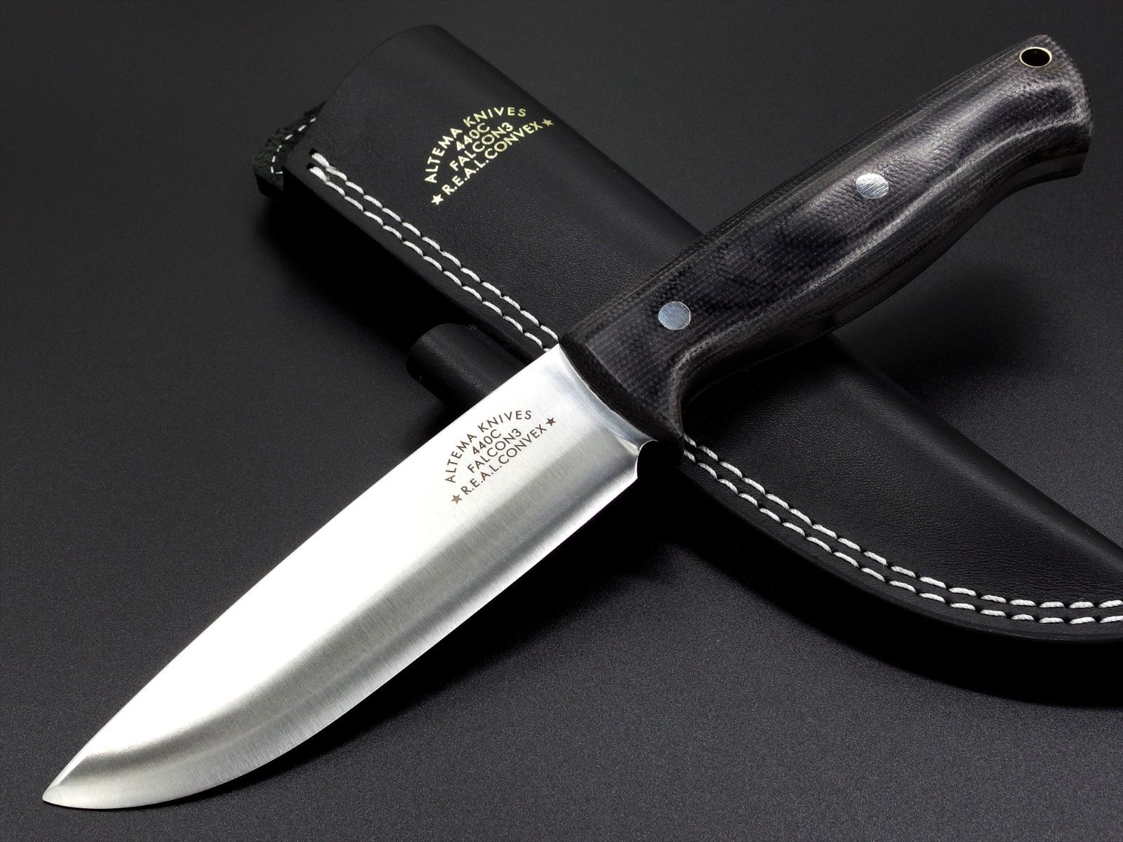 ALTEMA KNIVES FALCON3 ブッシュクラフトナイフ コンベックスグラインド フルタング マイカルタ 本革シース - メルカリ