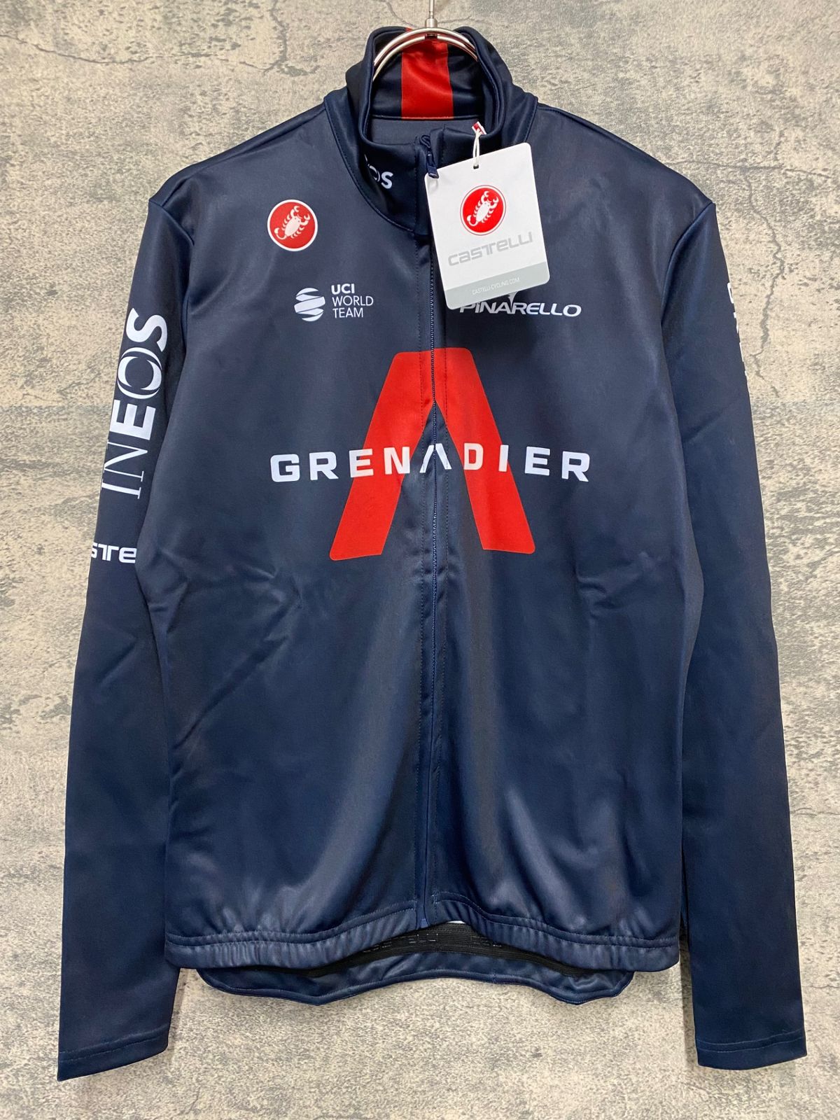最高 IW946 カステリ CASTELLI 長袖 裏起毛 サイクルジャージ L ineos