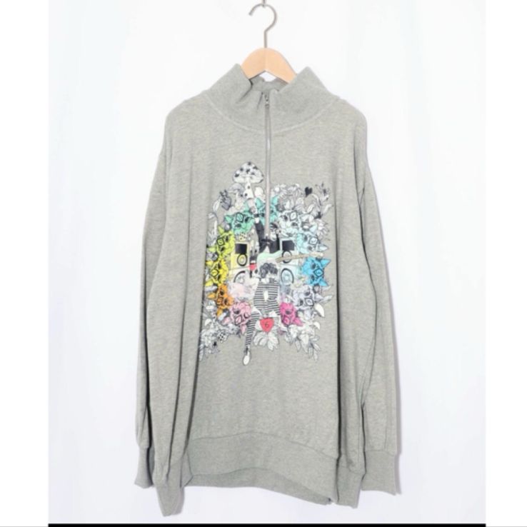 Scolar ス ちゃんと時計と音楽柄裏毛チュニック