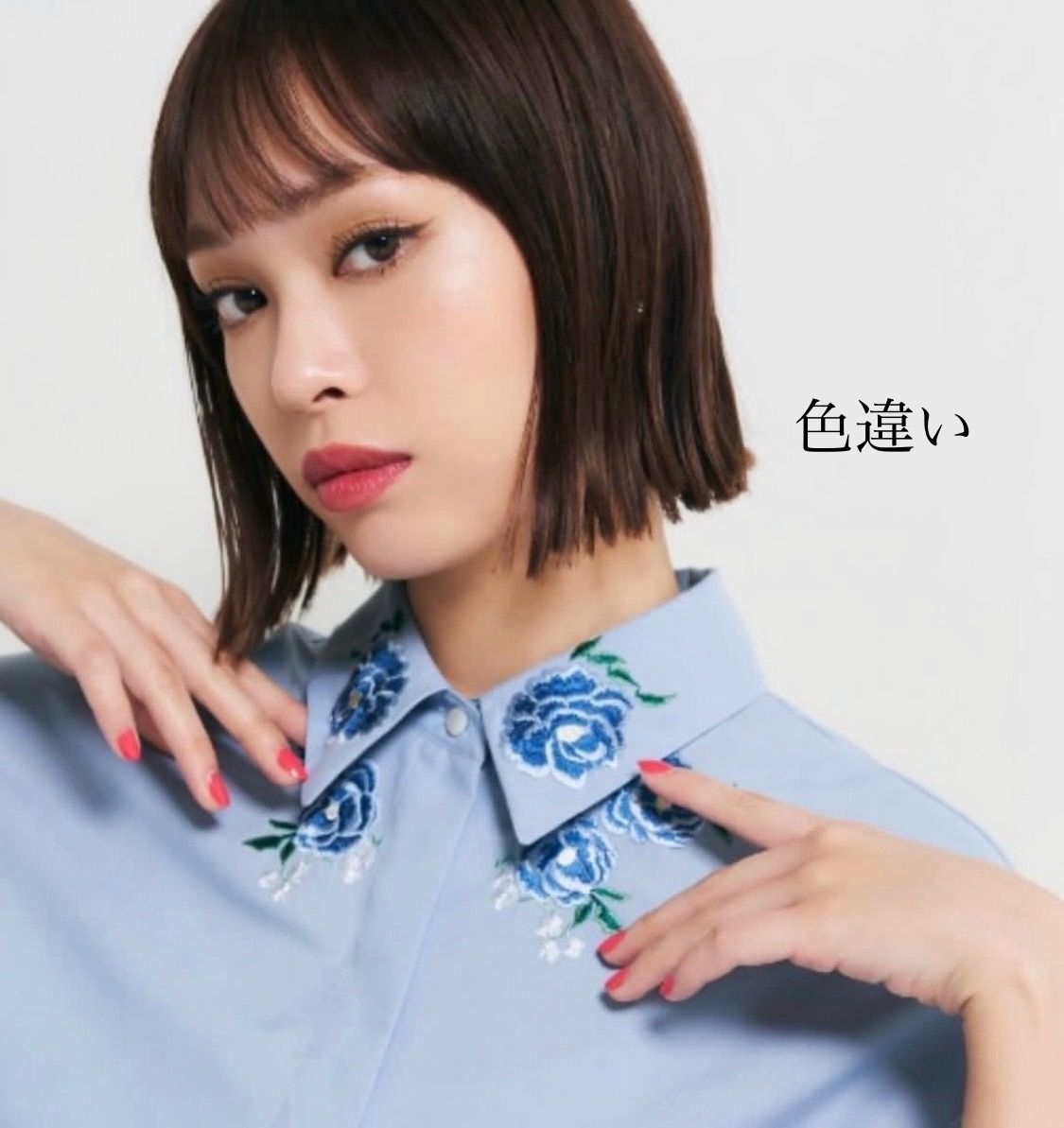 ci126 VIVIENNE TAM 2024SS 花柄 ヴィヴィアンタム 襟 バラ 刺繍