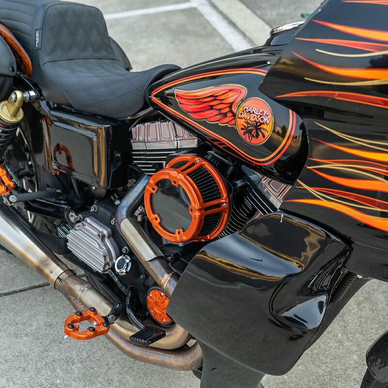 METHOD エアークリーナーキット オレンジ 2018〜24年ソフテイル 2017〜25年ツーリング トライク BRIGHTFACE_UK