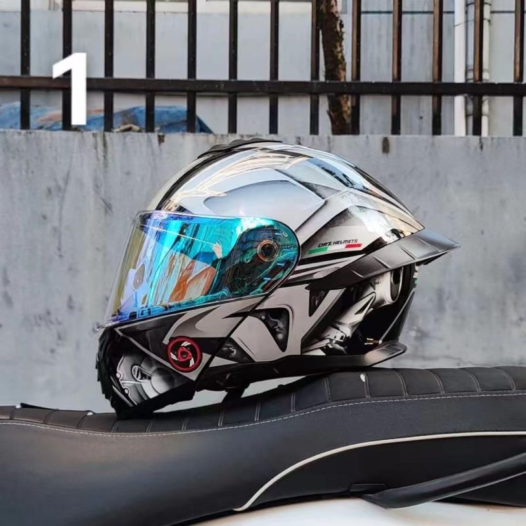 新品 内蔵サングラス フリップアップ システム フルフェイスヘルメット　Ｌサイズ 新品 内蔵サングラス フリップアップ システム フルフェイスヘルメット