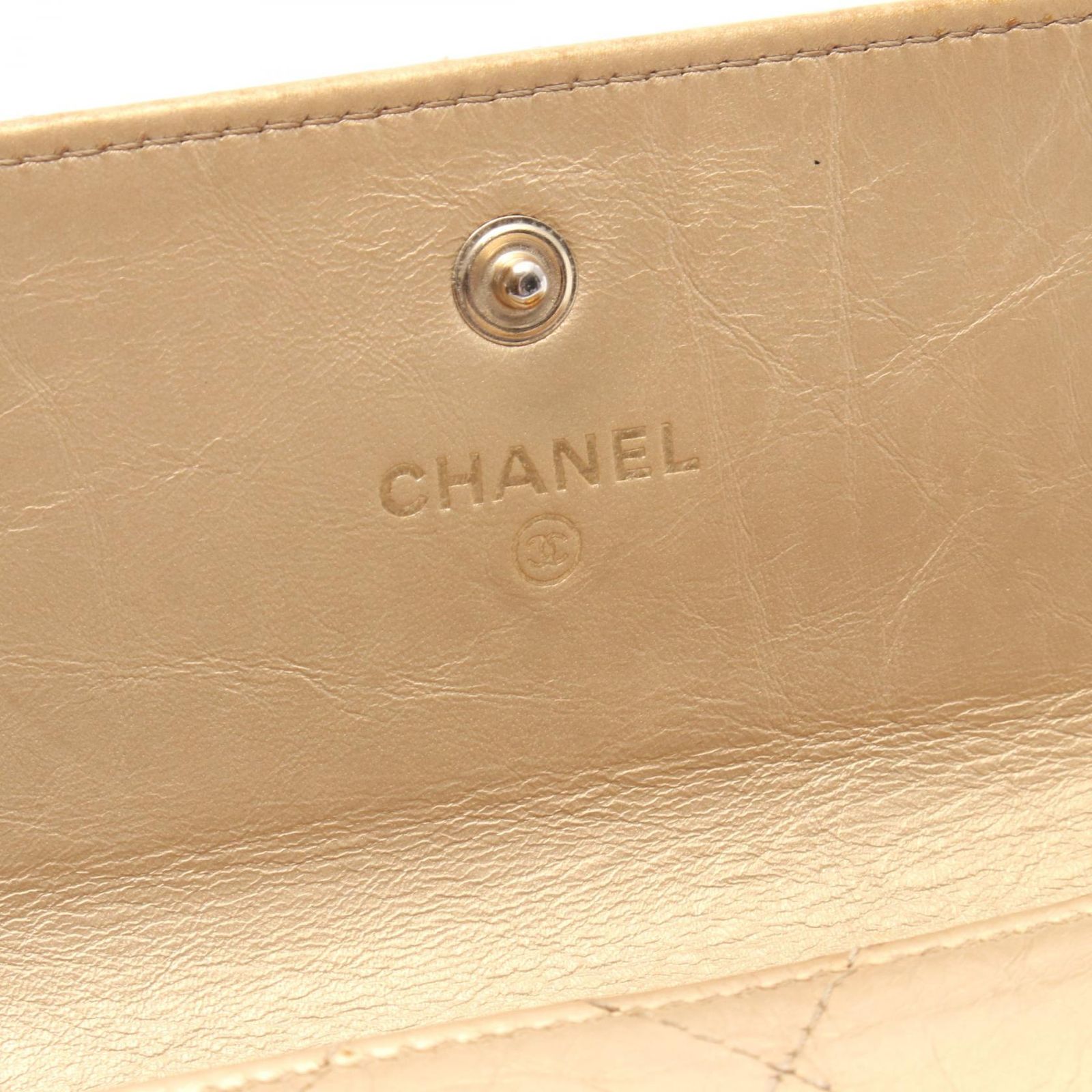 レディース シャネル CHANEL 二つ折り長財布 マトラッセ ゴールド 