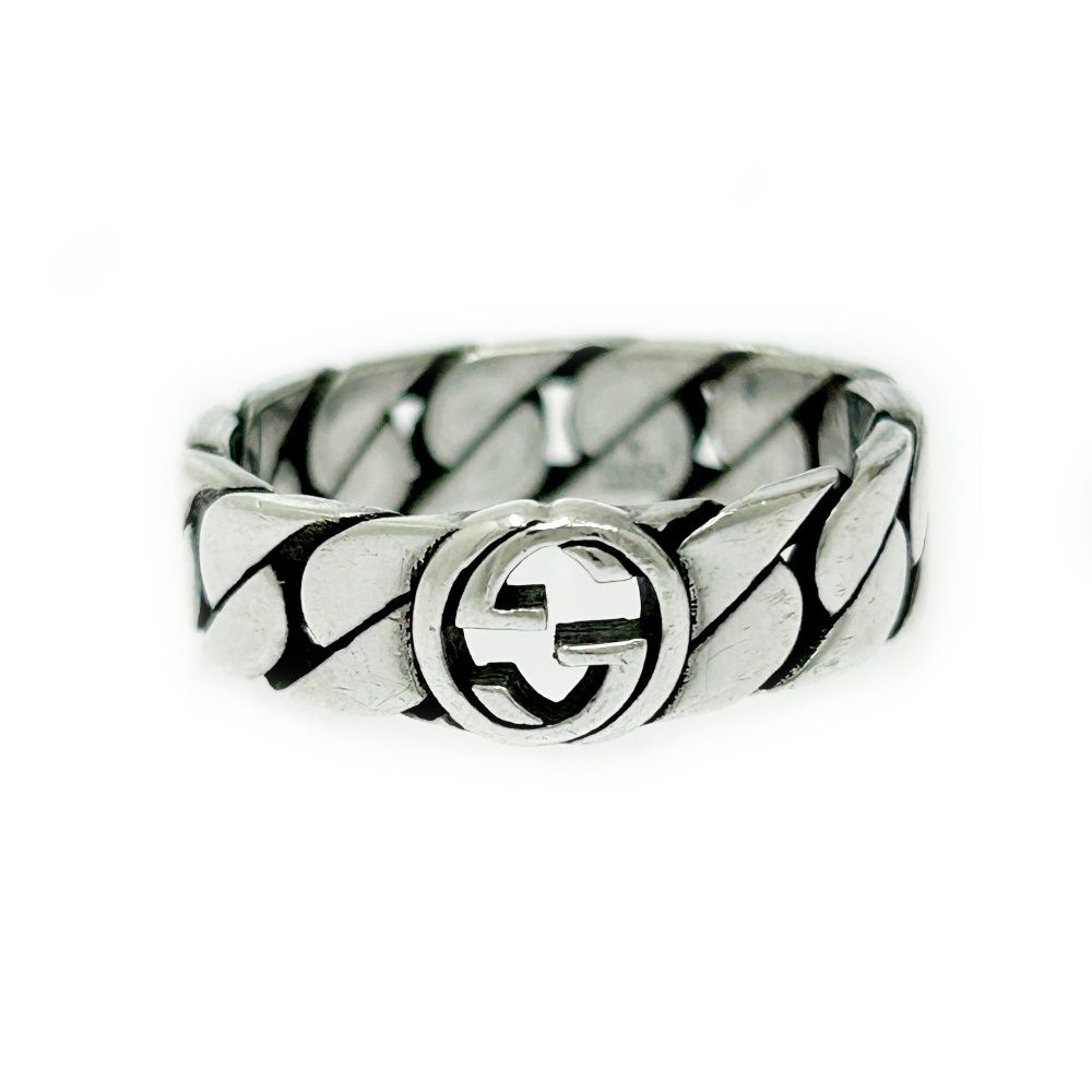 GUCCI グッチ シルバー インターロッキングG チェーン リング 5.1g 925刻印 473034 リング 指輪
