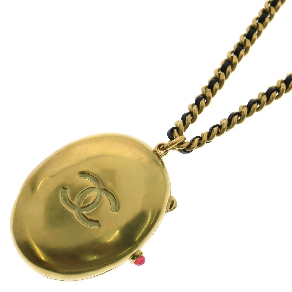 【多少の使用感あり】シャネル ラウンドペンダントネックレス CHANEL (シャネル) ココマーク ロケット ペンダント ネックレス