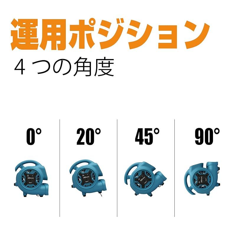 P-230AT多機能移動共用ファン乾燥機プラグと時計付き修復および配管用送風機 青