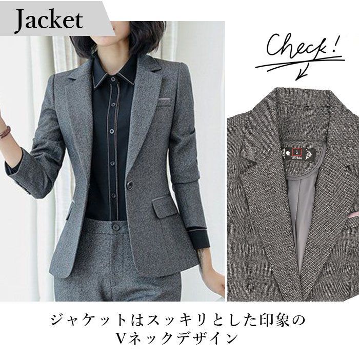 レディース ジャケット 上下セット秋冬春 ksuita01 ☆ グレー ☆ Mサイズ ☆ レディース ジャケット 上下セット秋冬春