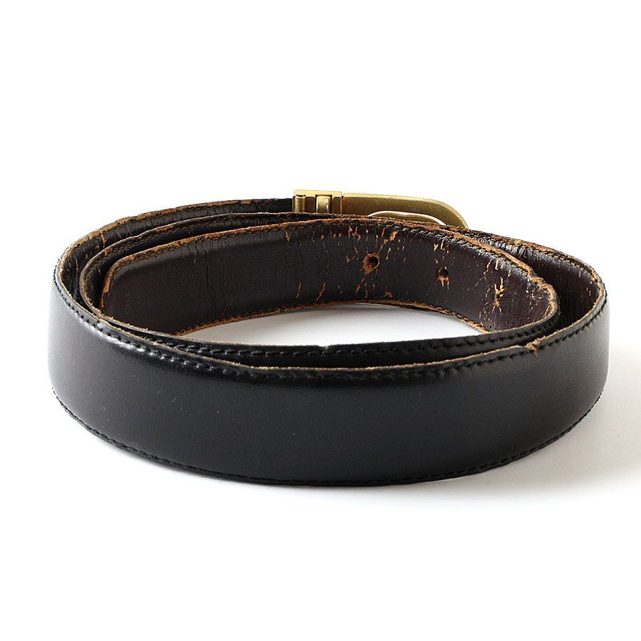 M28272 GUCCI グッチ GG バックル ベルト ブラック×ゴールド