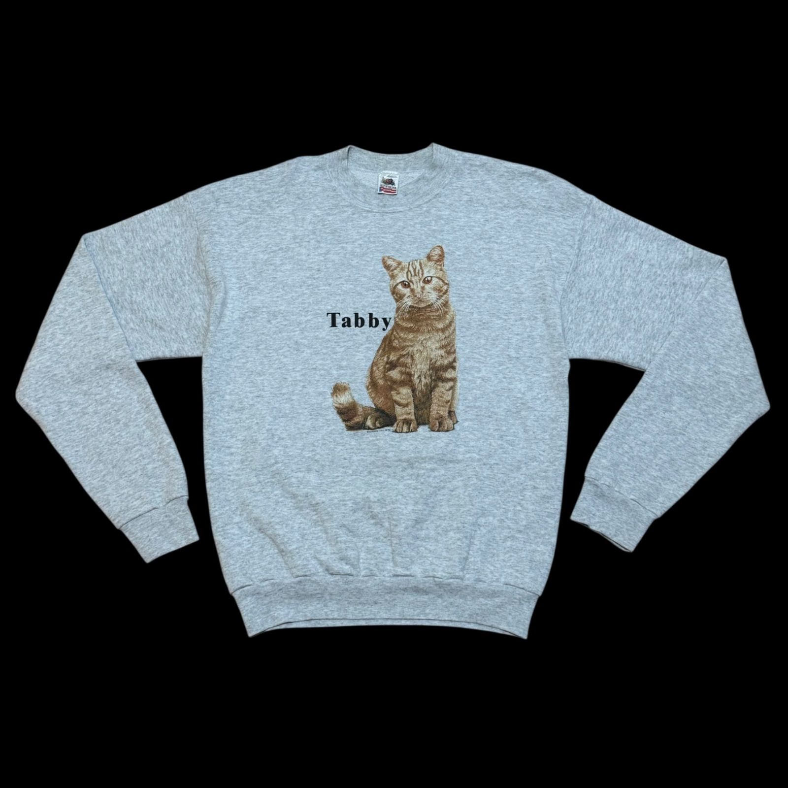 80s 90s USA製 ONEITA スウェット ネコ柄 オニータ アニマル 古着 90