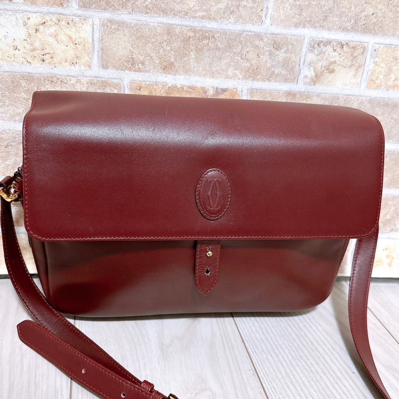 美品)Cartier (カルティエ)ショルダーバッグ マストライン ボルドー