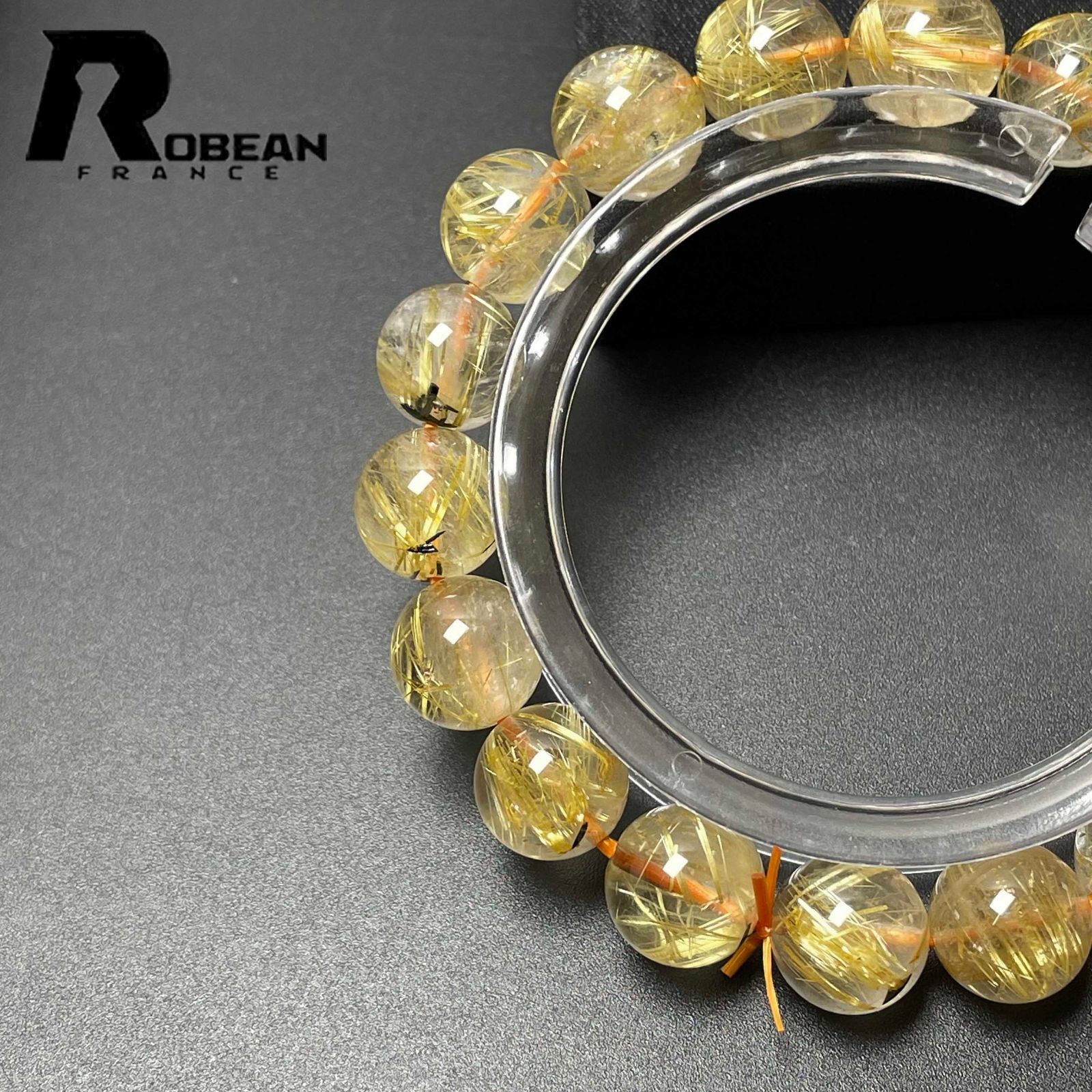 限定一点】 逸品 EU製 ☆ROBEAN・太陽花タイチンルチル☆黄金針水晶 金