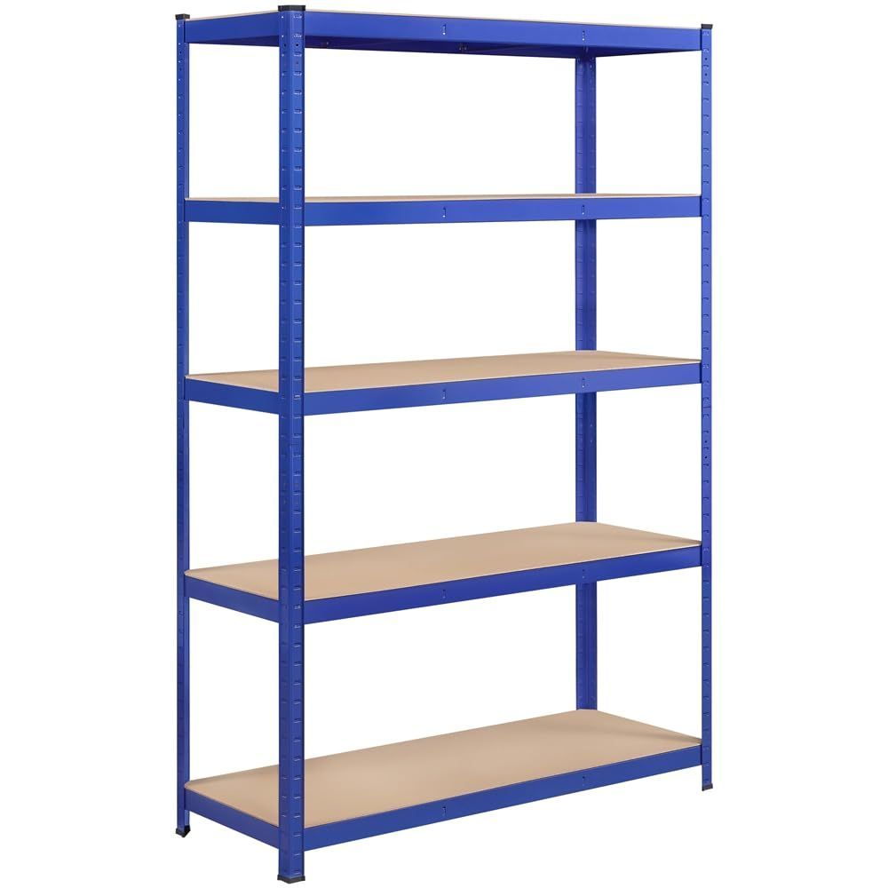 Yaheetech スチールラック キッチンラック 120x45x180cm 5段 オープンシェルフ メタルラック 収納棚 収納ラック ステンレスラック 高さ調節可 防サビ加工 ネジなし 組立簡単 幅120 耐荷重875kg キッチン 物置 倉庫