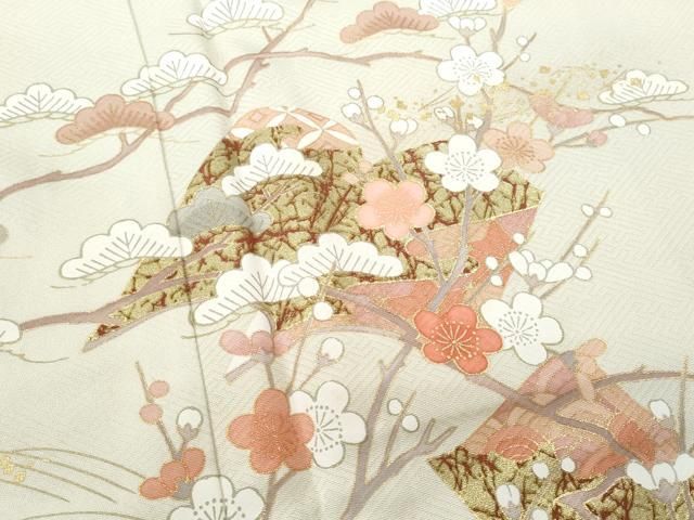 平和屋着物○訪問着 立波笹文 たたき染め 金彩 正絹 逸品 AABA8899ph