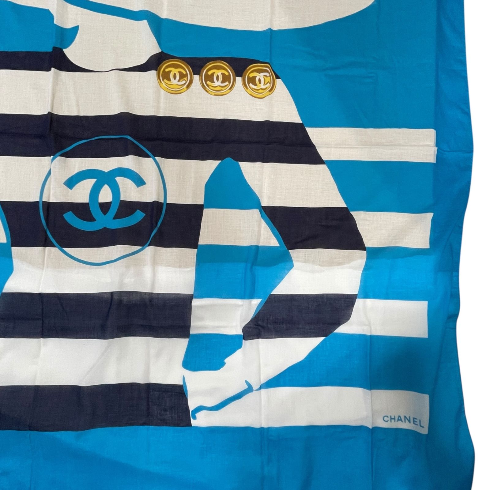 ◇中古品◇CHANEL シャネル 大判 ストール パレオ コットン