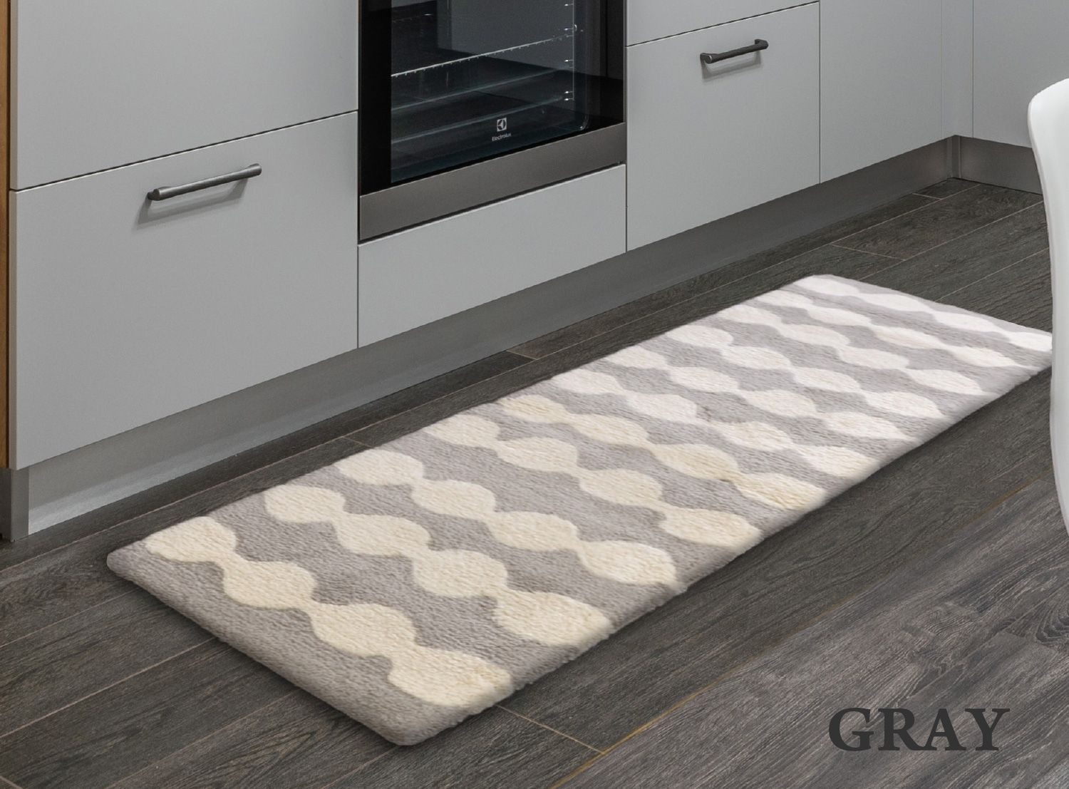 アウトレット品 各1枚 ロングマット 北欧 インテリア おしゃれ シンプル 50×180cm グレー ブラック 洗える 洗濯機OK ハンドフック