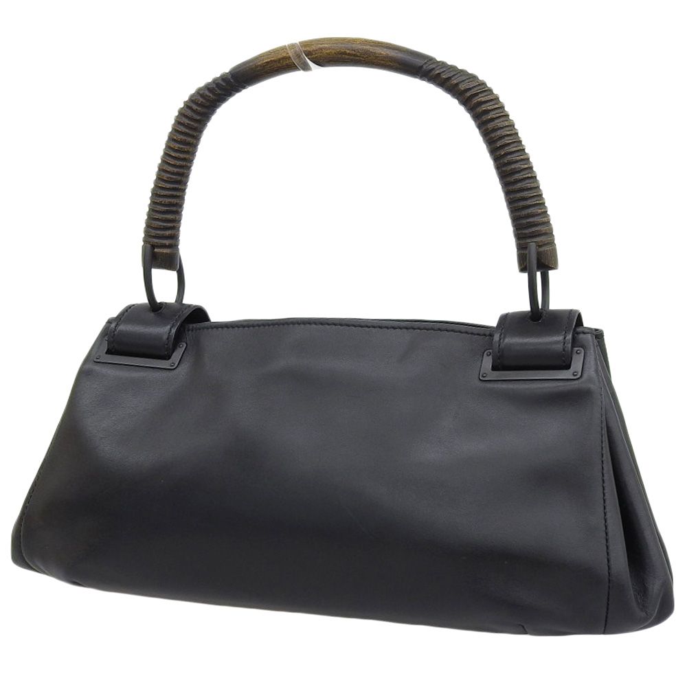 本物保証】 布袋付 グッチ GUCCI ウッドハンドル ハンドバッグ 105192