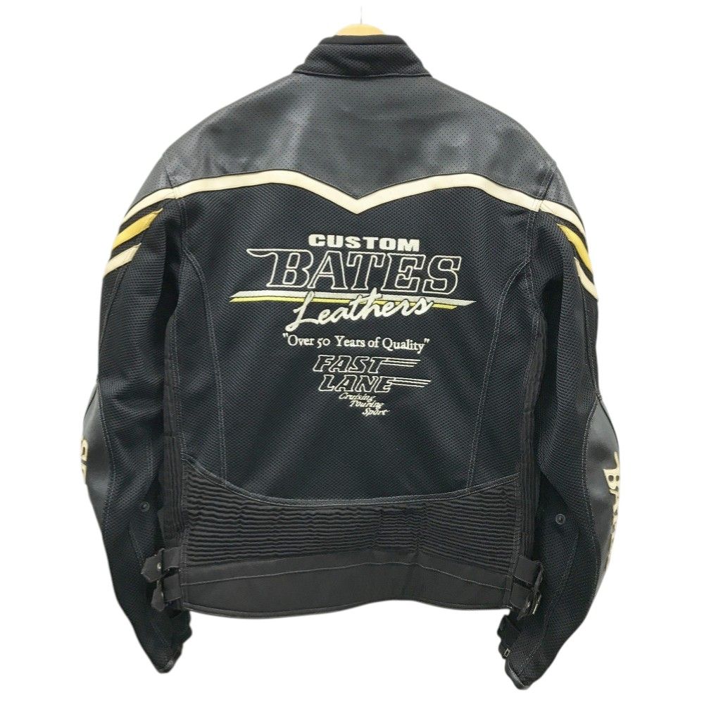 BATES ベイツ レザー メッシュ ライディングジャケット ブラック系 L