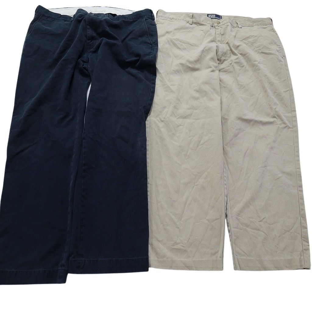 耐久性がある 古着卸 まとめ売り ラルフローレン ポロ チノ パンツ 8枚セット メンズ 40 ブラック ネイビー 白 ２タック 古着 NB9846 生命