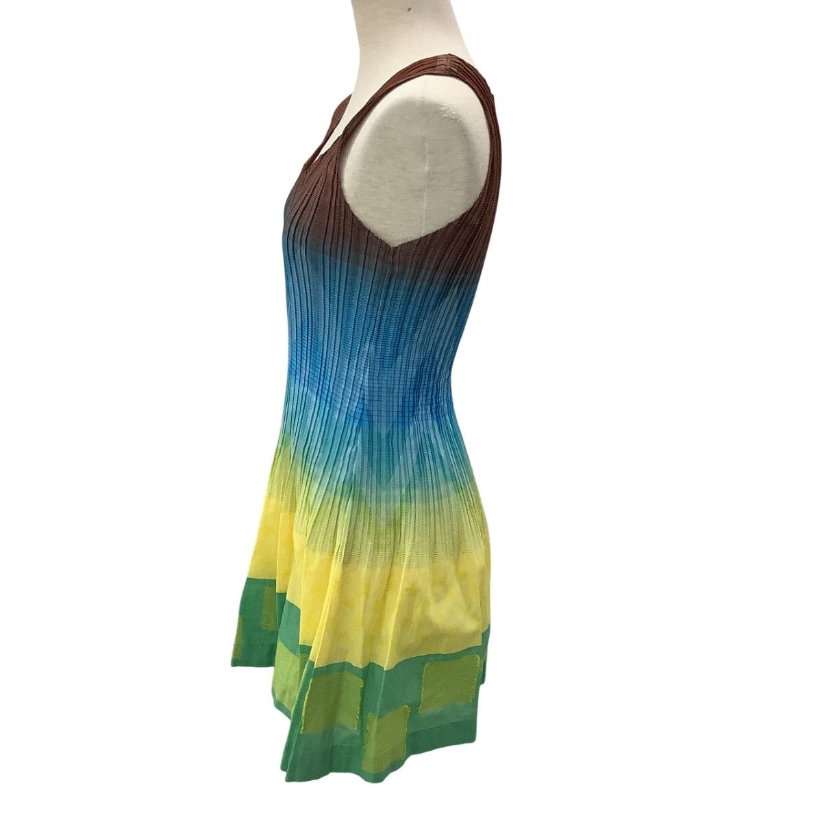 ISSEY MIYAKE イッセイミヤケ レディース 消しプリーツ ワンピース SIZE 2 IF82FJ203 グリーン