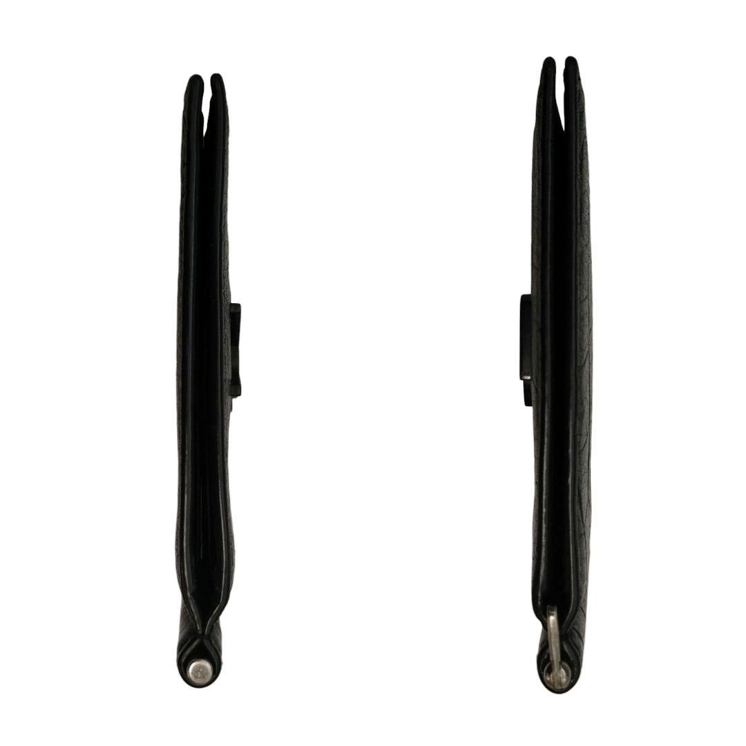 クロコ型押しレザー ブラック