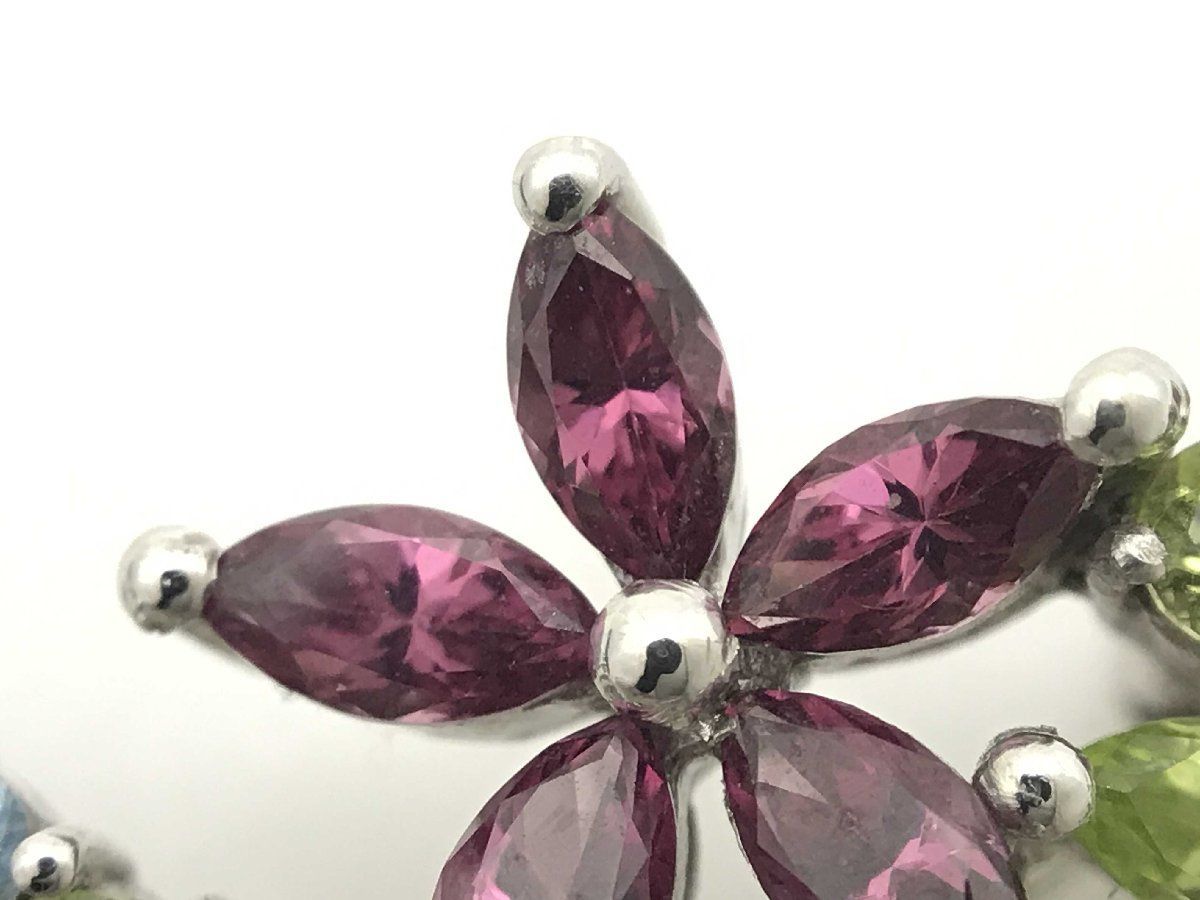 Gemtique Swiss ジュエリー 蝶モチーフ ブローチ 色石 585 5.2g