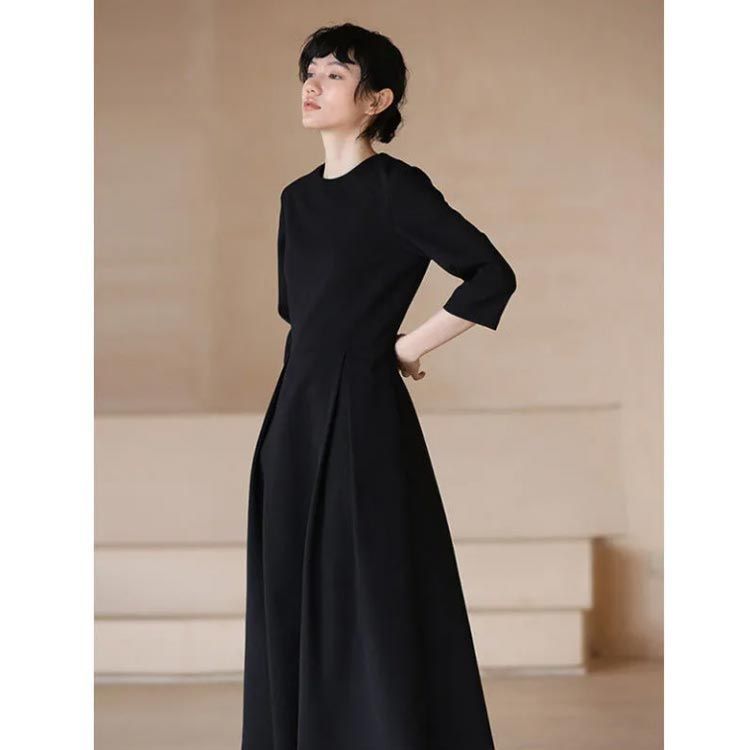 ワンピース プリーツ マキシワンピース レディース 春 秋 長袖 ロング