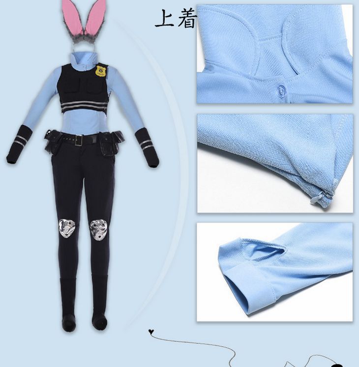 ハロウィン ジュディ ホップス 17点セット 警察服 コスプレ 子供 大人 Judy Hopps コスチューム 変身 仮装 変装 ワンピース 兎耳  警察バッジ ネクタイ ベルト COS服 文化祭 学園祭 漫遊展 撮影用 クリスマス(hyf-13) - メルカリ