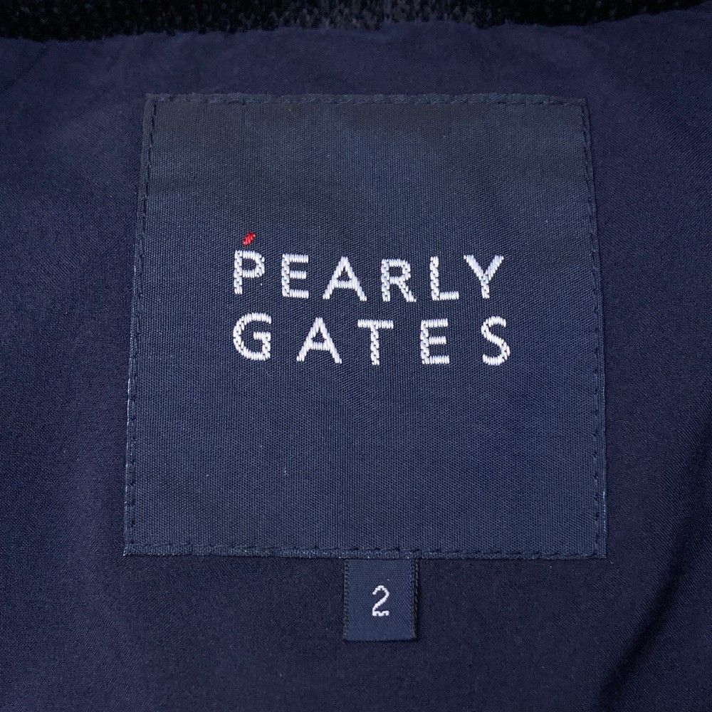 サイズ：2 PEARLY GATES パーリーゲイツ 2023年モデル 中綿 ジップベスト 総柄 ネイビー系 [240101413904] ゴルフウェア レディース ストスト サイズ：2 PEARLY GATES パーリーゲイツ 2023年モデル 中綿