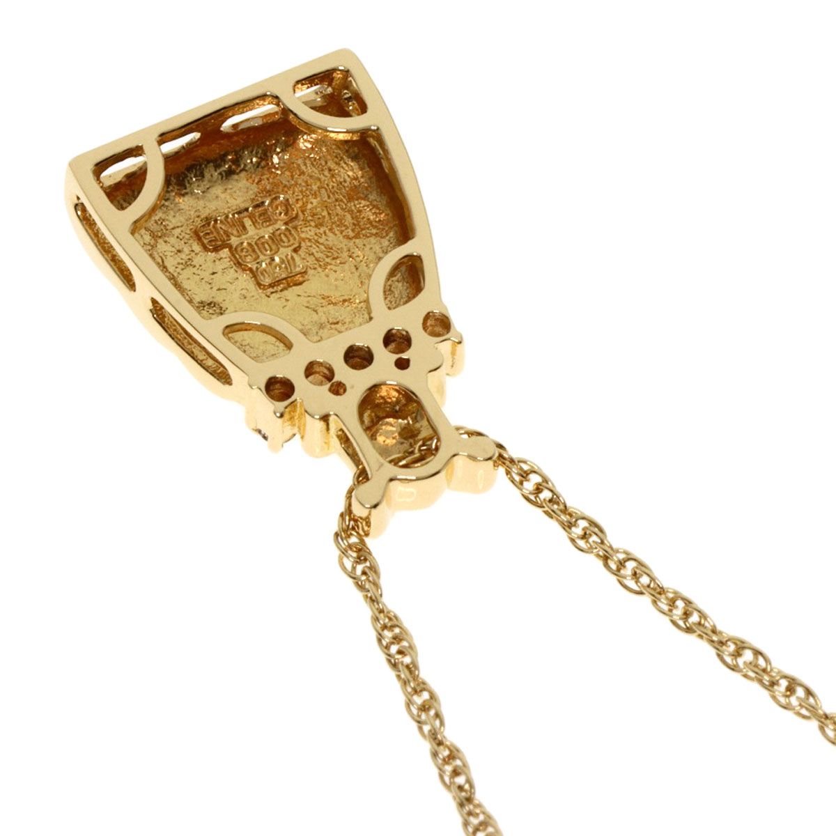 CELINE セリーヌ バッグ型 ダイヤモンド ネックレス K18YG レディース  