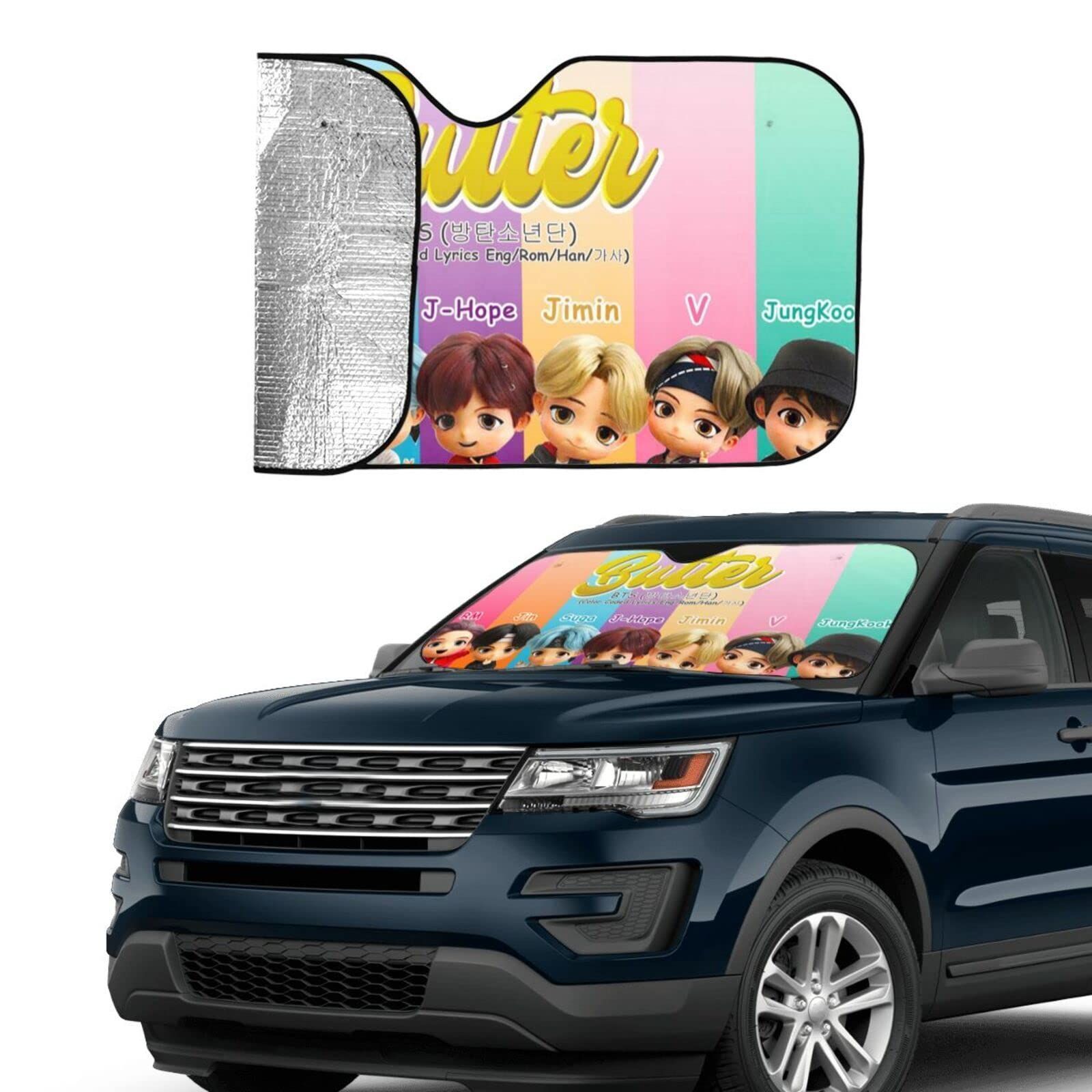 大人気】Bt21 防弾少年団 サンシェード 車 遮光 遮熱 車用 