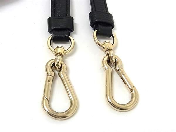 COACH ブラックレザー ボディバッグ カバン ストラップ キーリング