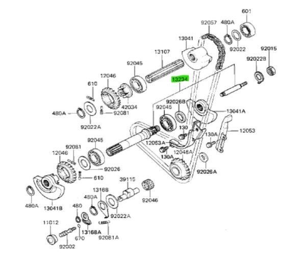 カワサキ KLR650 シャフト Shaft Comp Balancer F 13234-1058 KAWASAKI純正 Genuine JDM ♥ メーカー純正品
