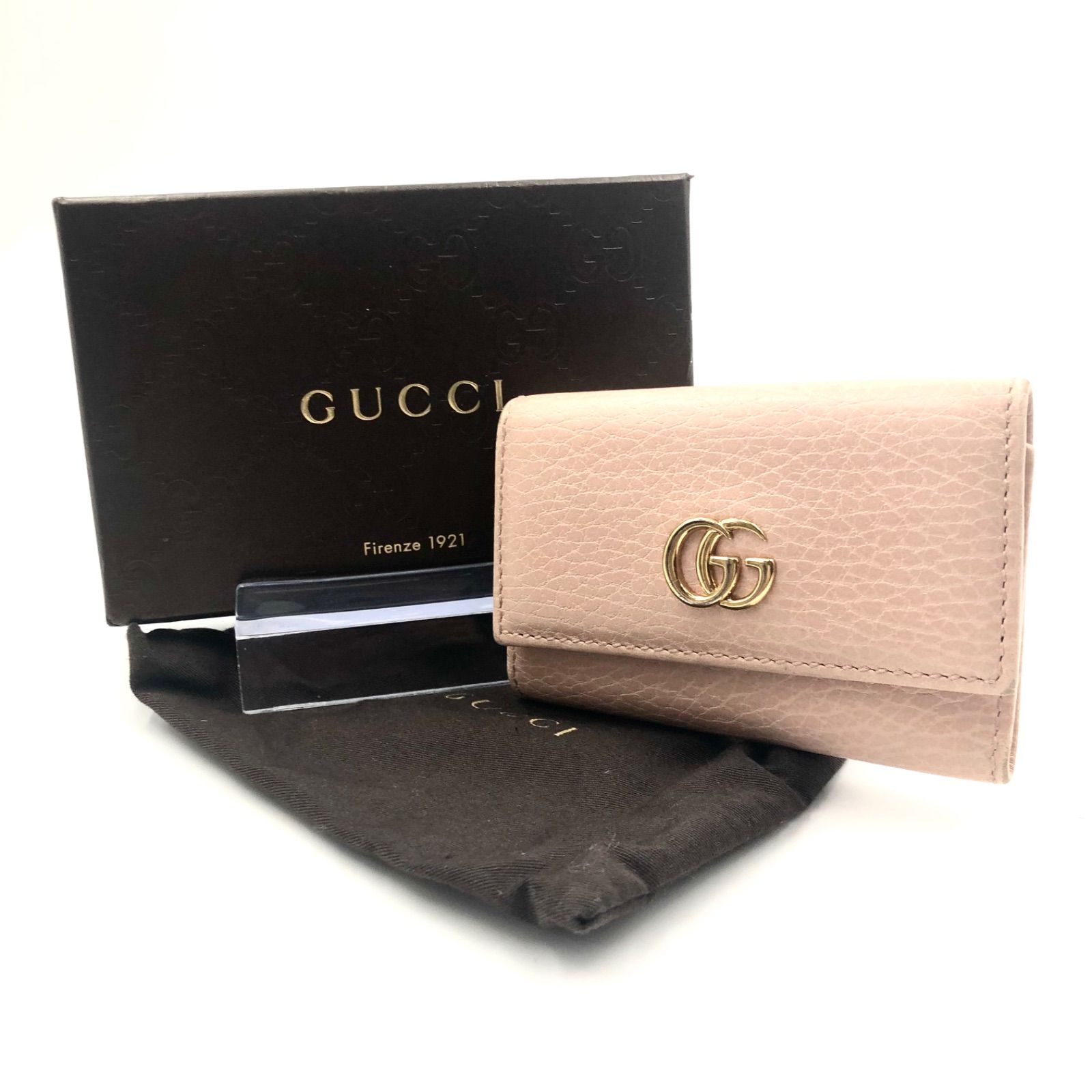 □良品□GUCCI グッチ GGマーモント キーケース 6連 レザー 本革  