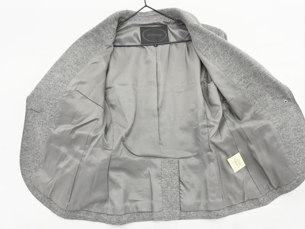 ジャケット　アンゴラ　グレー UNTITLED アンタイトル アンゴラ混 テーラード ジャケット size0