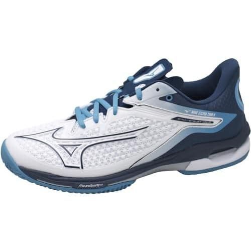 テニス ミズノ(MIZUNO) テニスシューズ ウエーブエクシード TOUR 6 OC 61GB247214 ホワイト×ネイビー×ターコイズ 26.0 cm 2E