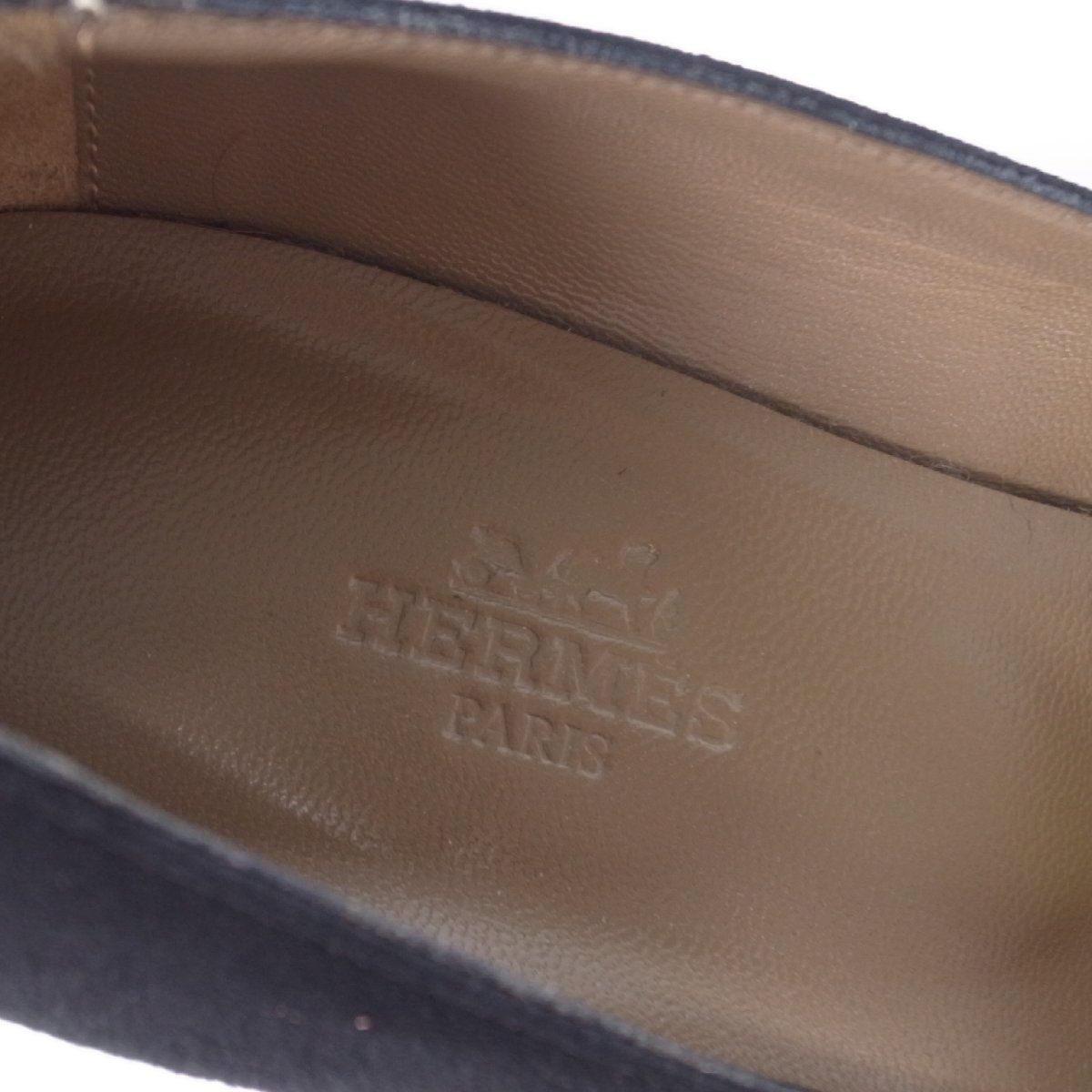 HERMES エルメス スエード パンプス ブラック 35 1/2 - メルカリ