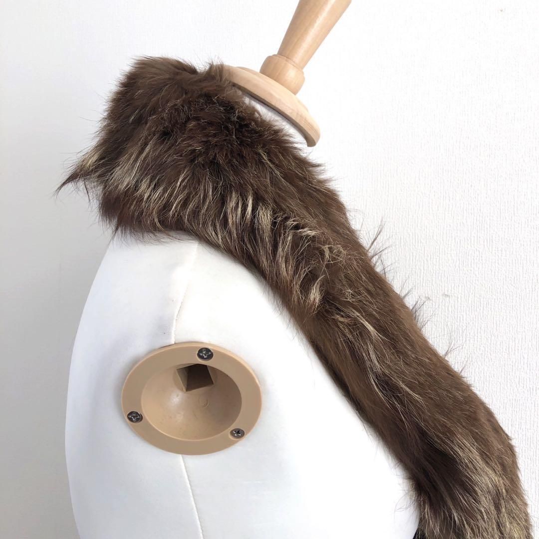美品 毛皮 ミンク リアルファー マフラー キツネ 狐 ブラウン 成人式