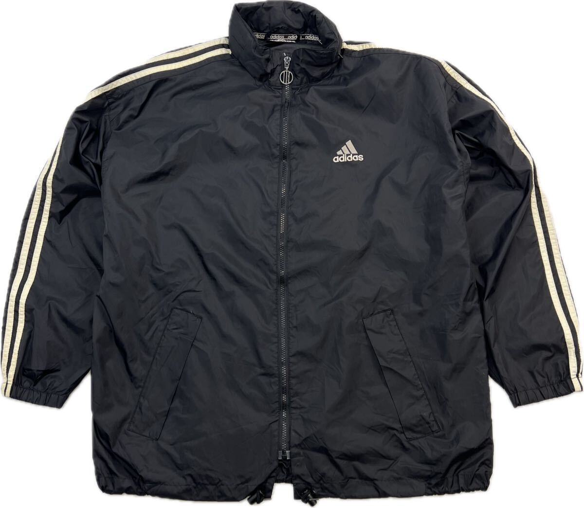 adidas ブラック ナイロンジャケット Lサイズ