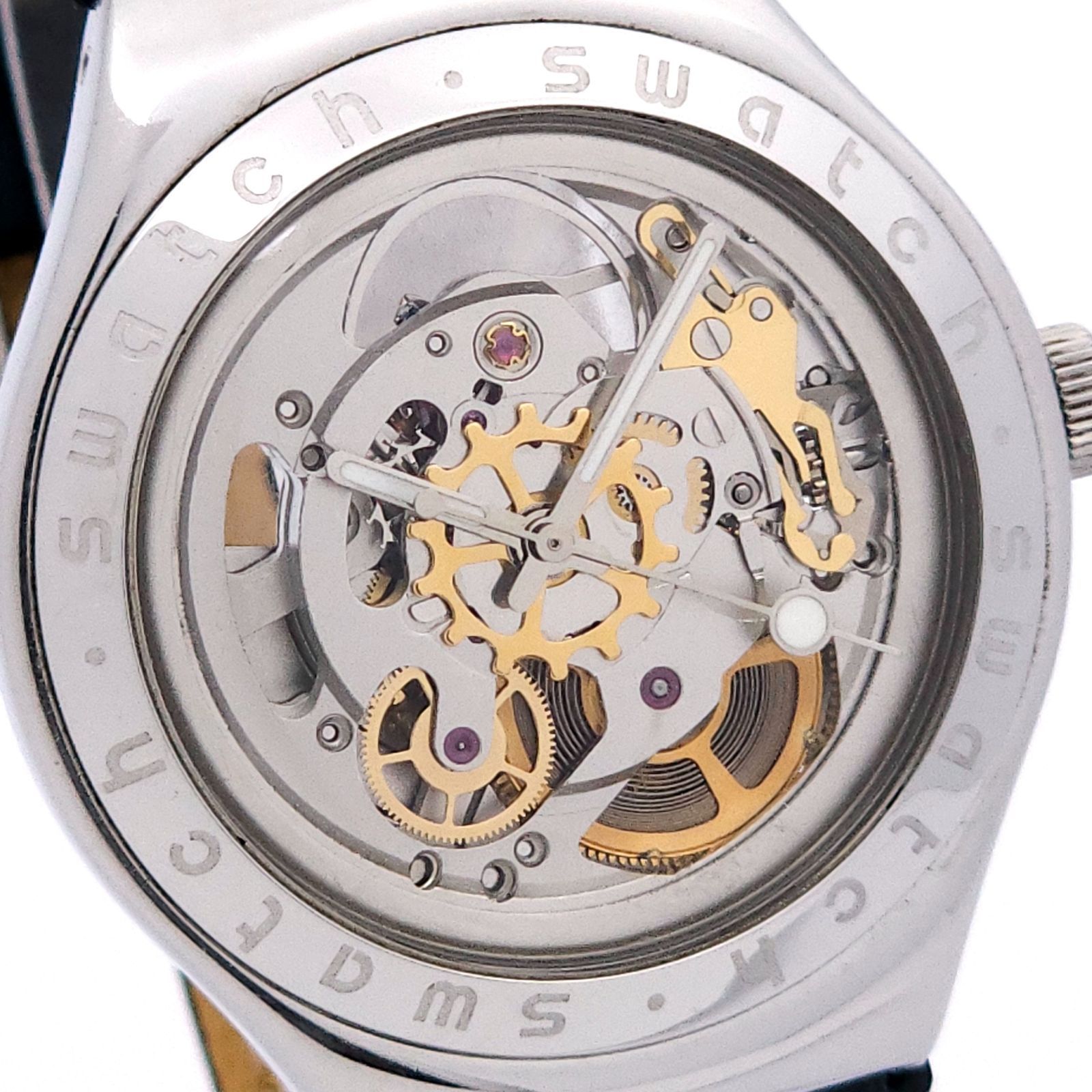☆良品 swatch スウォッチ IRONY 自動巻 動作品 両面スケルトン