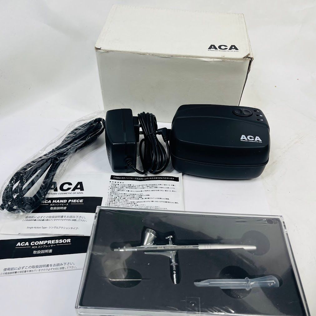 ♥ ACA エアブラシメイクアップセット ハンドピースケース入り コンプレッサー3モード AVIL